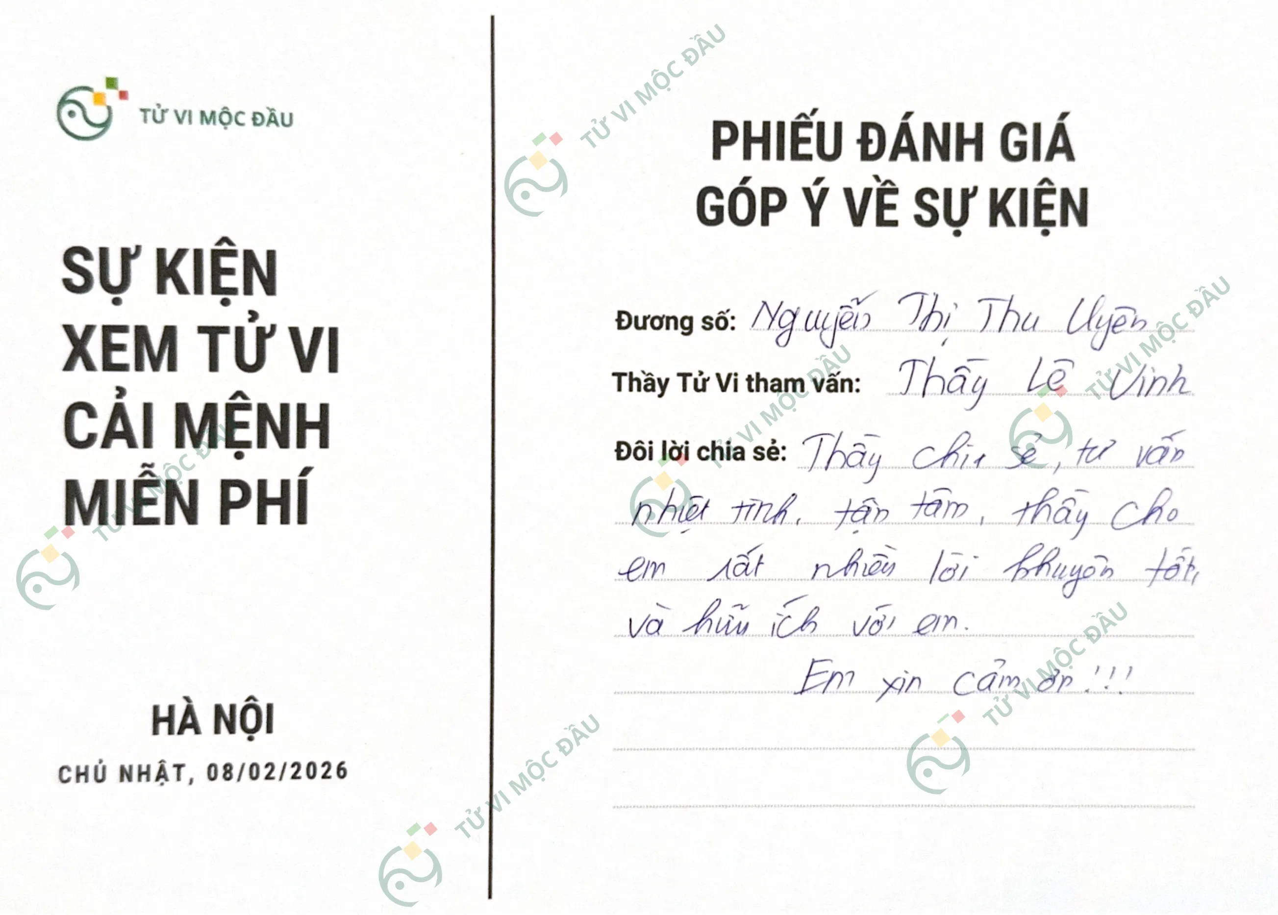 Phản hồi khách hàng 1